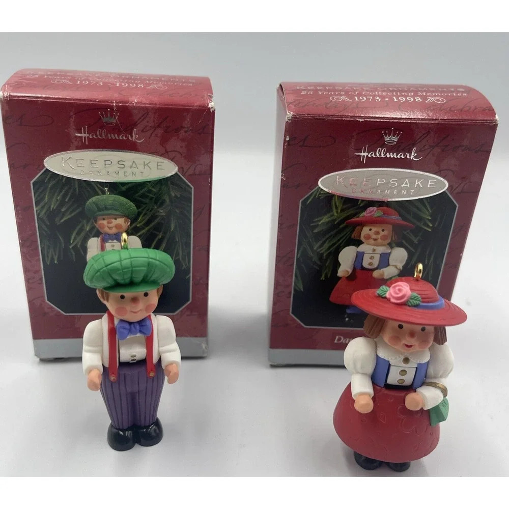 2 Hallmark Keepsake Family‎ Christmas Ornaments Son Daughter